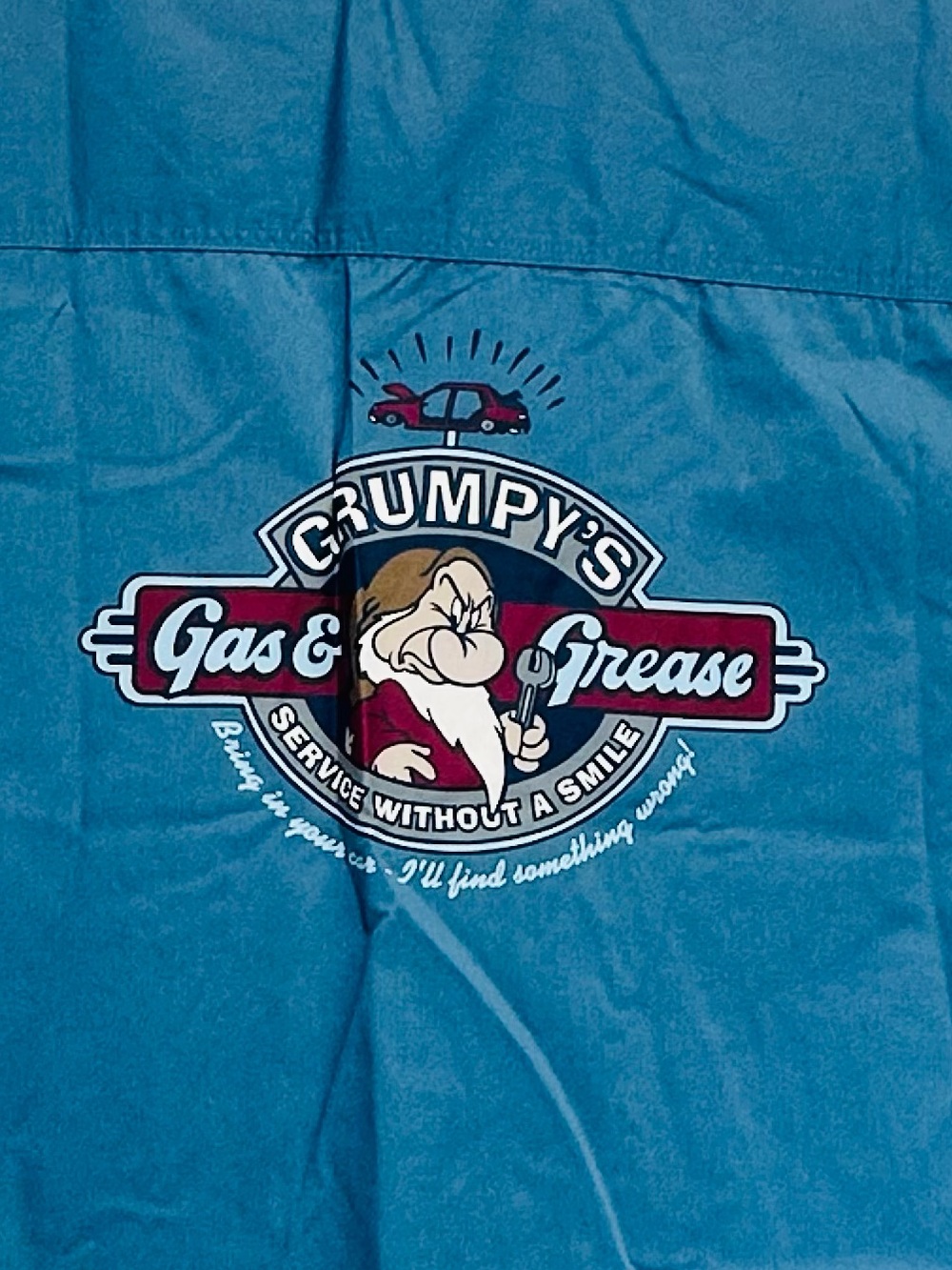 Disney Resort Men's Grumpy Snow White Gas & Service Work Shirt Mechanic Sz XL
